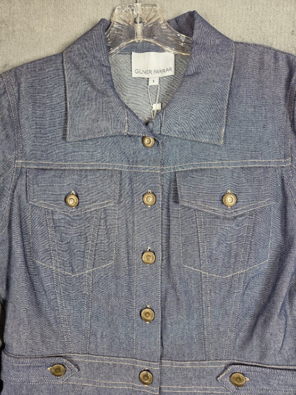 Gilner Farrar Livia Denim Mini Dress Size 8 Blue - Picture 5 of 14